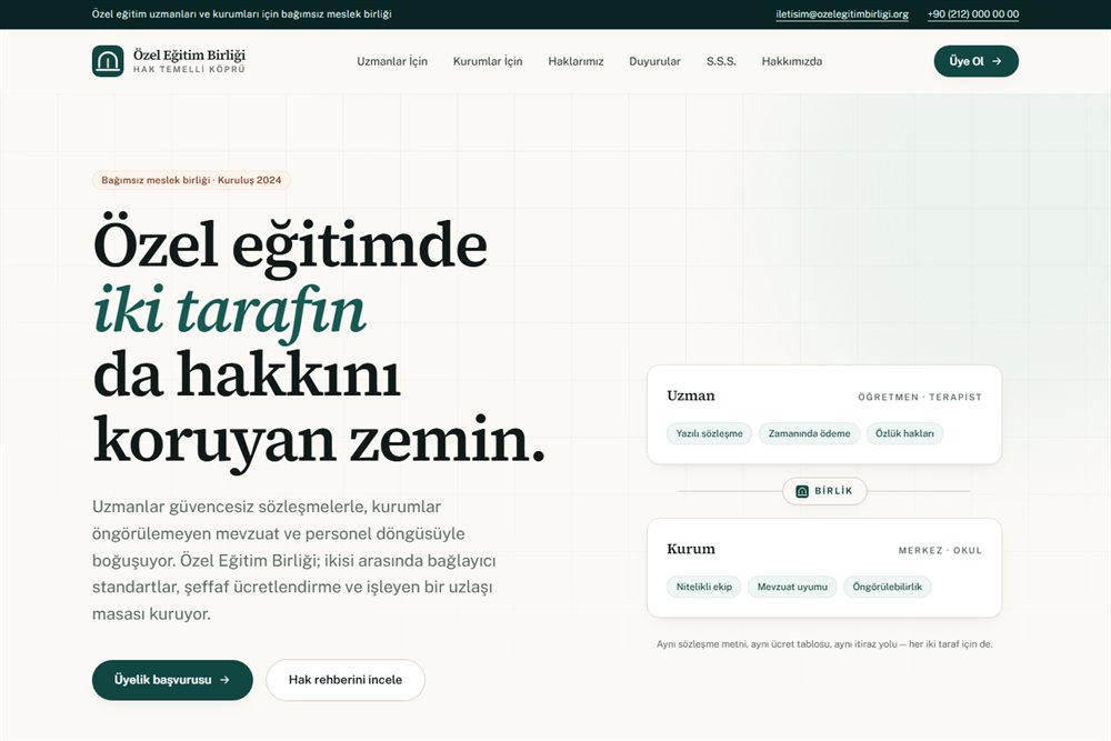 Özel Eğitim Birliği — ozelegitimbirligi.com